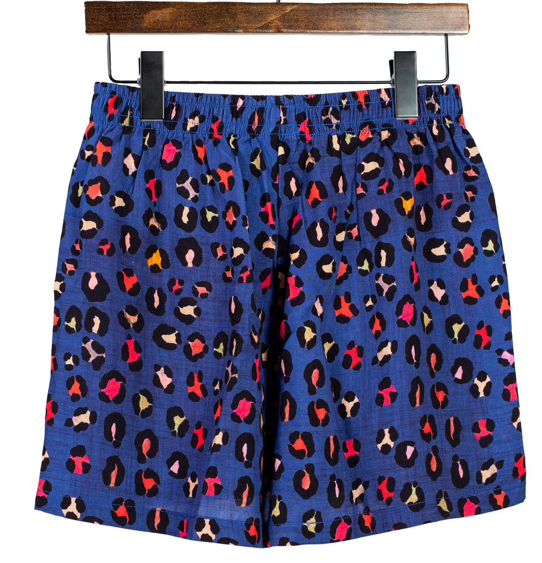 Blue Animal Print Shorts