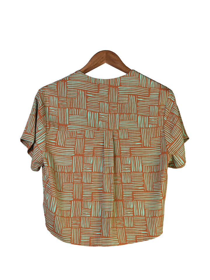 Green Maze Crop Top