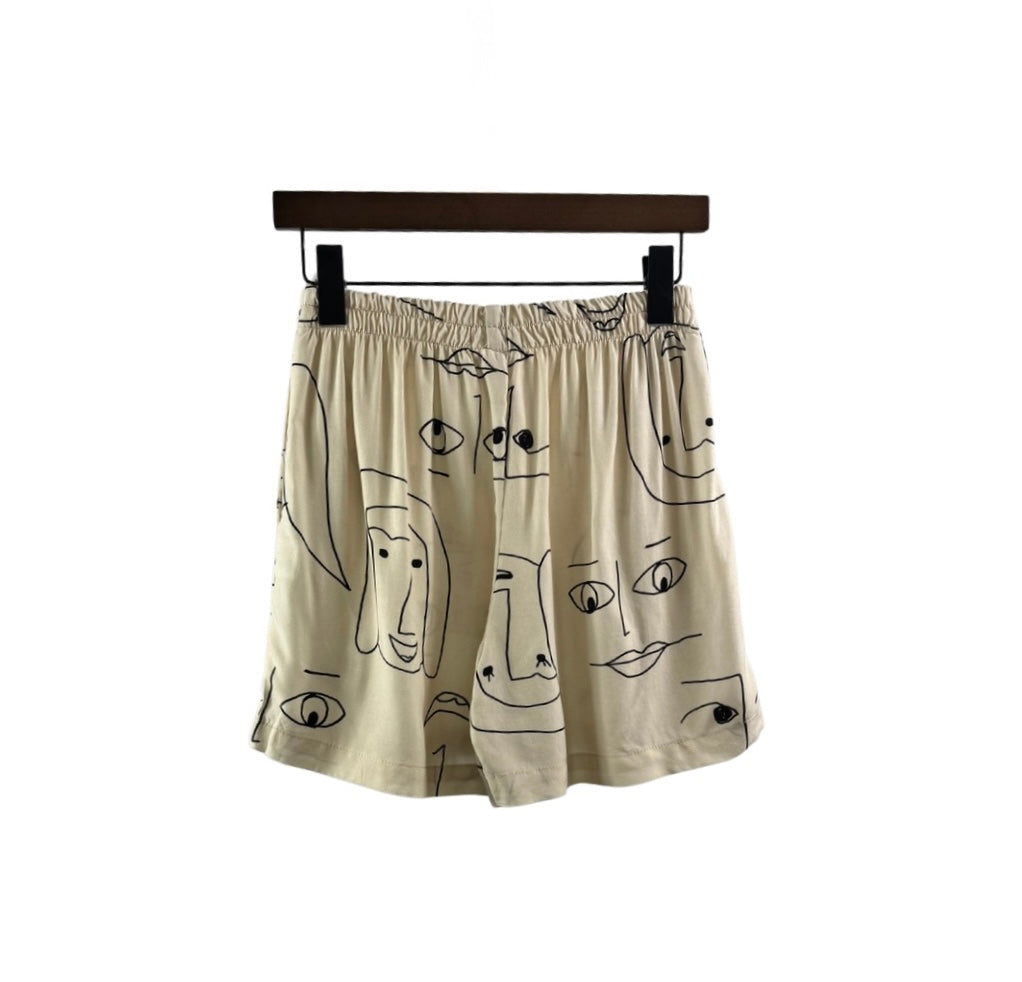 Line Drawn Faces Shorts