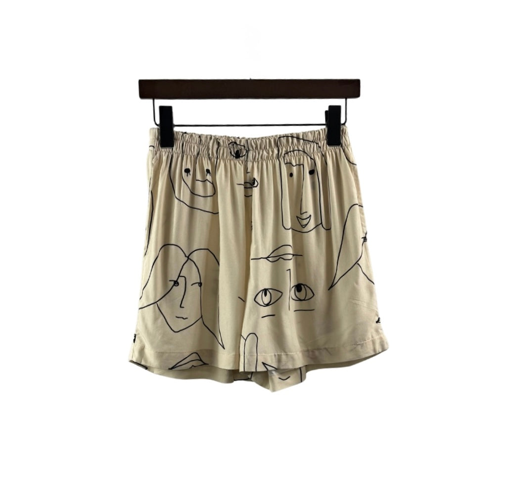 Line Drawn Faces Shorts